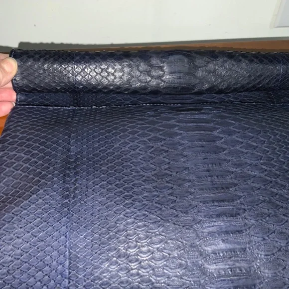 W. H. Petronela Python Clutch-Navy - Picture 3 of 5
